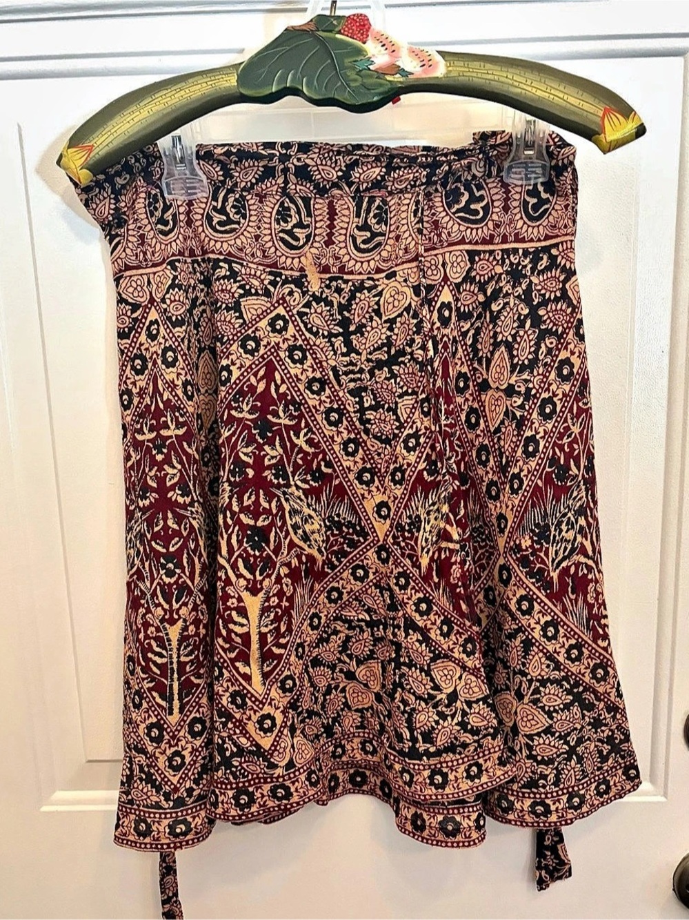 3/$30✨🌳Vintage Bohemian 100% Cotton Wrap Skirt Tree of Life Paisley Hearts
